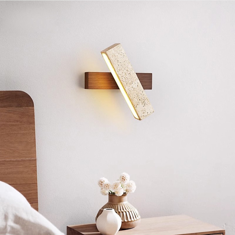 Wabi-Sabi moderne Holz-Wandlampe mit LED-Streifen-Wandleuchte für Schlafzimmer, Wohnzimmer, Treppenhaus, Flur, 110-240V Lightinthebox