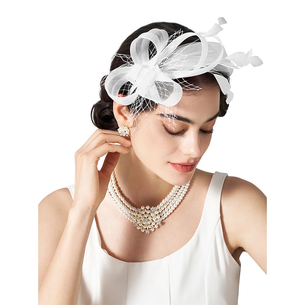 Fascinator-Stirnband mit Feder, Teeparty-Hut für Damen für Kentucky Derby, Cocktail, Hochzeit, Kostümparty Lightinthebox