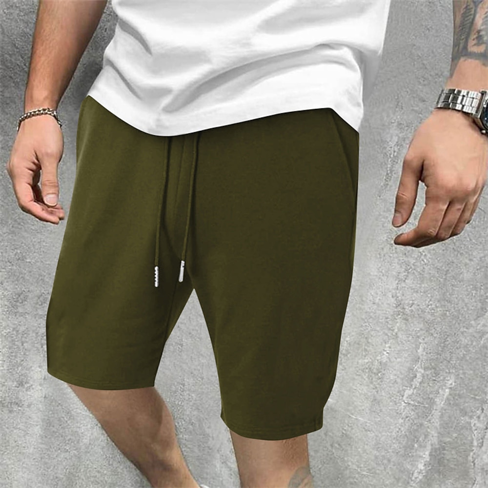 Herren Sweatshorts Kurze Hose Sommer-Shorts Lässige Shorts Tasche Kordelzug Elastische Taille Glatt Komfort Kurz Party Täglich Modisch Klassicher Stil Weiß Wein Mikro-elastisch Lightinthebox