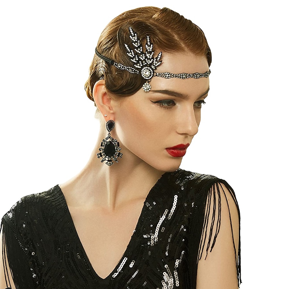 1920s Der große Gatsby Flapper Stirnband Kopfbedeckung Der große Gatsby Damen Halloween Karneval Maskerade Party Maskerade Festival Erwachsene Haarband Ganzjährig Lightinthebox