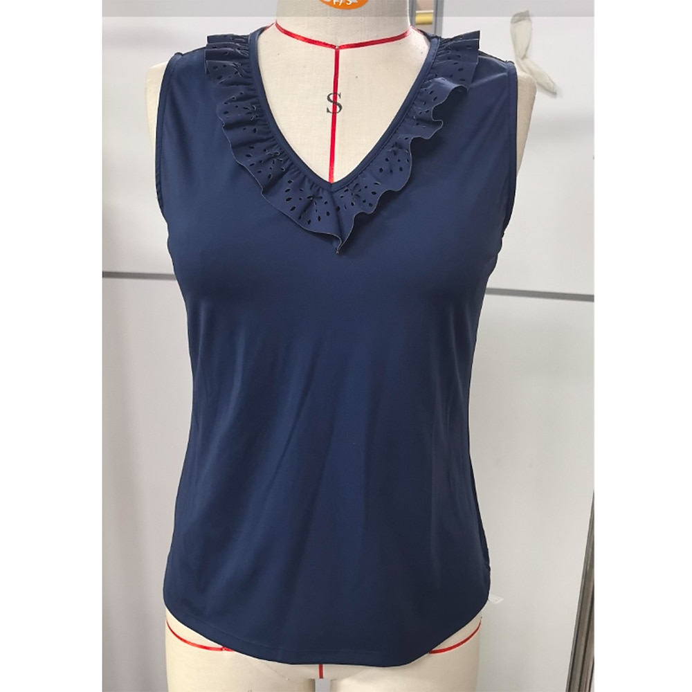 Damen poloshirt Marinenblau Ärmellos Shirt Damen-Golfkleidung, Kleidung, Outfits, Kleidung Lightinthebox