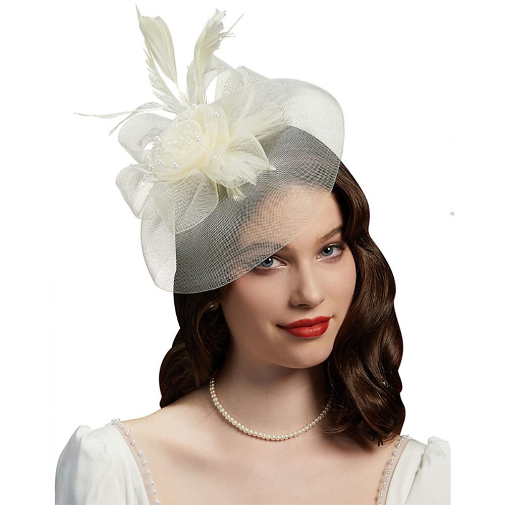 Teaparty-Fascinator-Hüte für Damen im 50er-Jahre-Stil, Kopfbedeckung mit Schleier, Blumen-Cocktailhut, Hochzeit, Kirche, Kentucky-Derby-Hut Lightinthebox