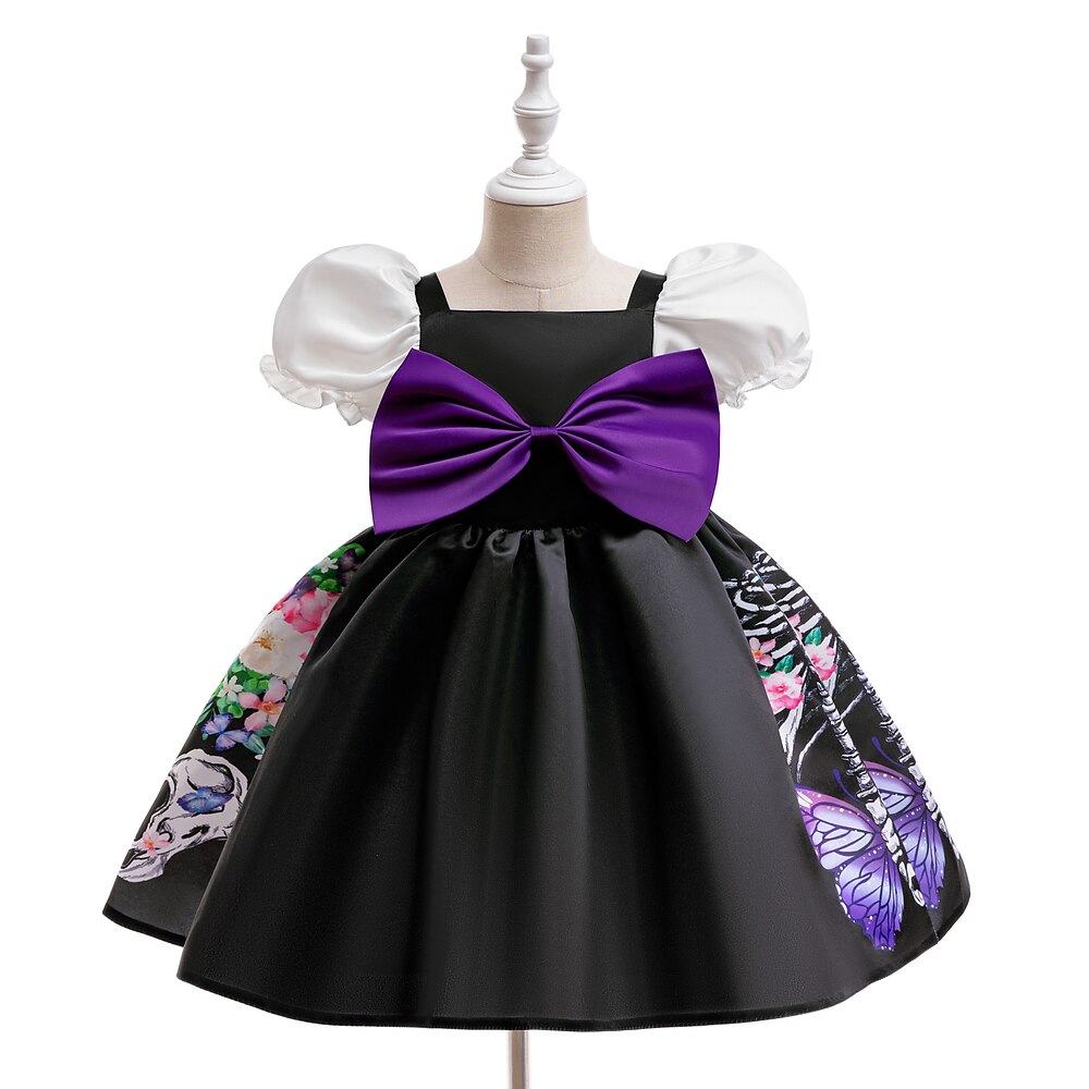 kinderkleidung Mädchen Party Kleid Graphic Kurzarm Besondere Anlässe Halloween Party Prinzessin Polyester abendkleider Sommer Frühling 3-10 Jahre Purpur Lightinthebox