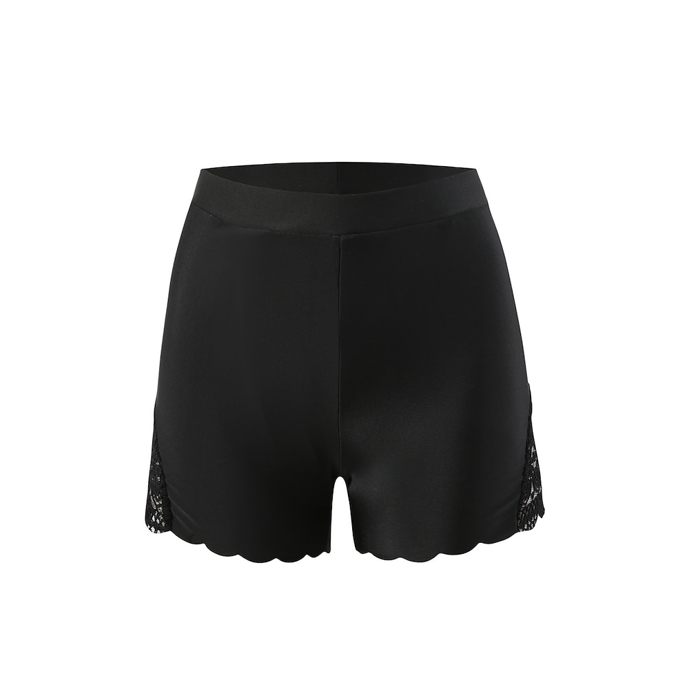 Damen Badeanzug Dehnbare Boxershorts Bademode Spitze Patchwork Urlaub Strandbekleidung Feste Farbe Ärmellos Badeanzüge Lightinthebox