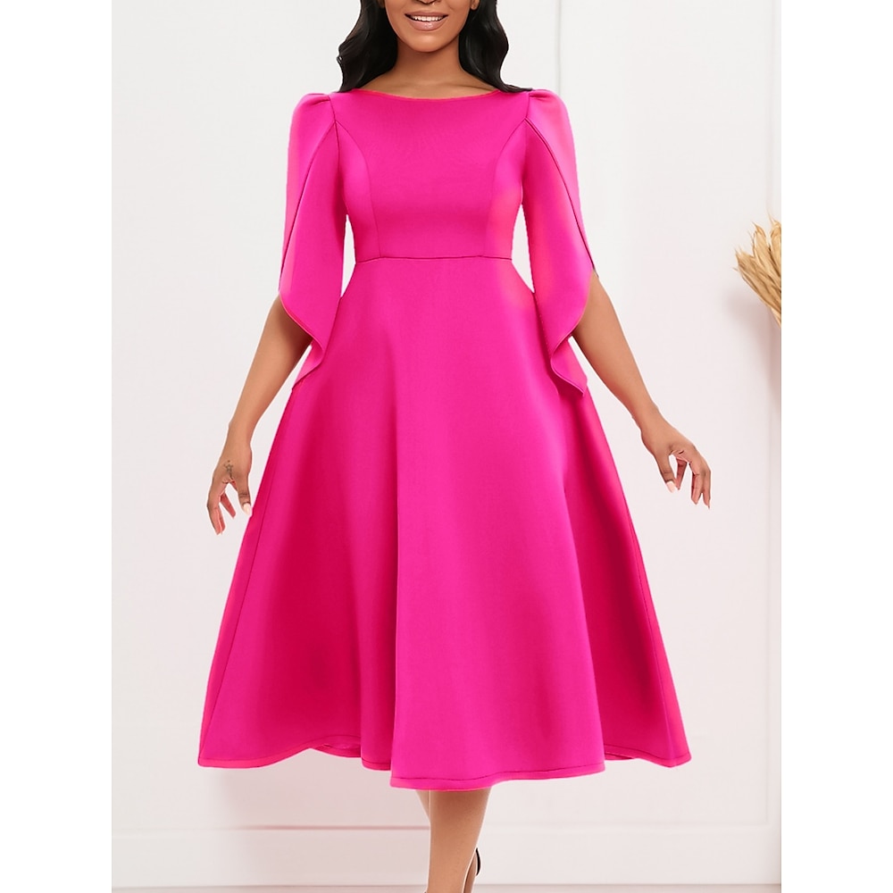 Kentucky Derby Damen Midikleid A Linie Kleid Sommerkleid Figurbetontes Kleid Halbformelle Kleider kleid hochzeitsgast Verlobung Cocktailparty Regular Fit Graphic Halbe Ärmel Rundhalsausschnitt Lightinthebox