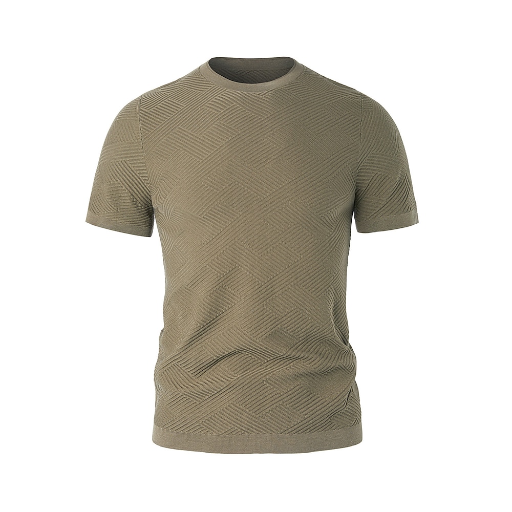 Herren T-Shirt aus Seide, Leinen und Baumwolle mit Rundhalsausschnitt, für Schule, Training, gedrehte Kleidung, Strickmode, Urlaub, Vintage, neutral Lightinthebox