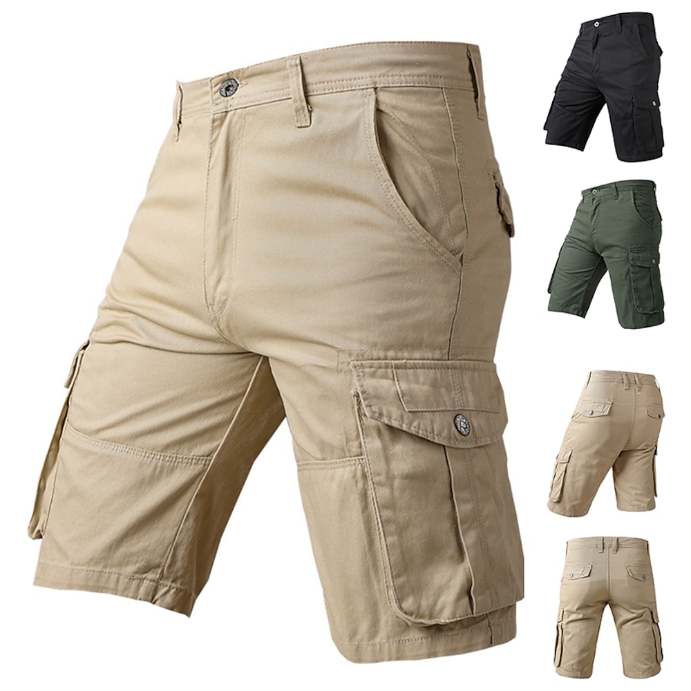 Herren Cargo Shorts Kurze Hosen Shorts Kurze Hosen Bermudas Kurze Hose für Wanderer Multi Pocket Gerade geschnitten Glatt Atmungsaktiv tragbar Knielänge Outdoor Casual Campen und Wandern Modisch Lightinthebox