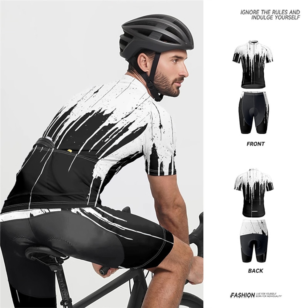 Herren Radtrikot mit Radhose fahrradbekleidung Kurzarm MTB Mountain Rennrad Schwarz Graffiti Fahhrad Spandex Sport Graffiti Bekleidung Lightinthebox