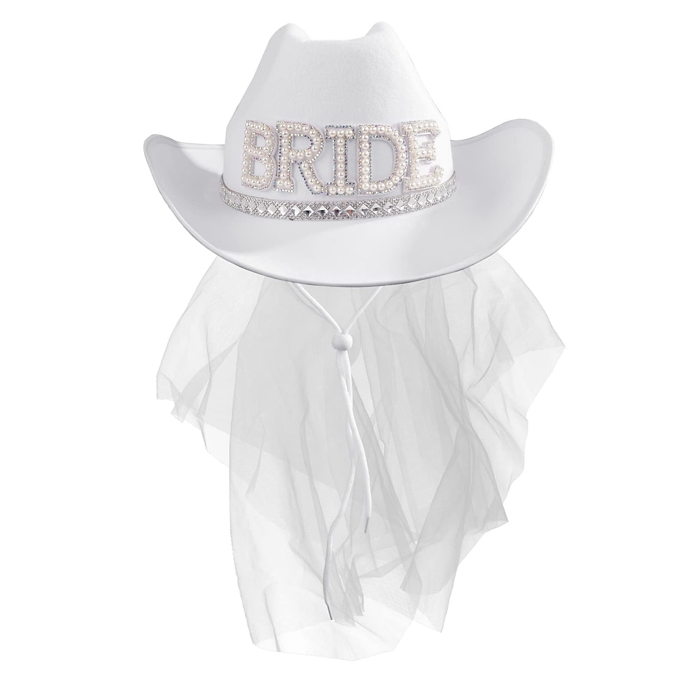 BRAUT ZU SEIN Accessoires für Junggesellinnenabschiede Schleier Cowboy-Hut Erwachsene Herren Damen Hochzeit Brautparty Junggesellinnenabschiedsparty Halloween Karneval Einfaches Karnevalskostüm Lightinthebox