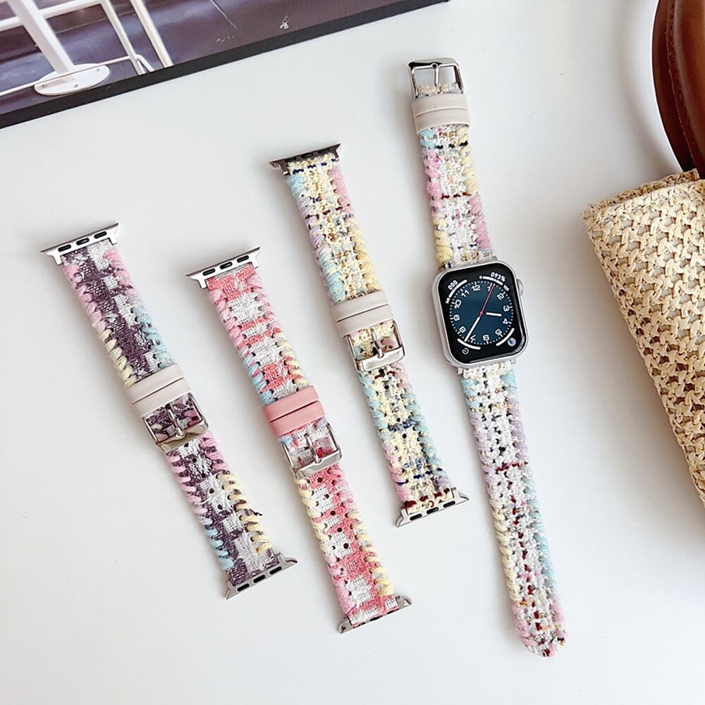 Solo-Loop Kompatibel mit Apple Watch Armband 38mm 40mm 41mm 42mm 44mm 45mm 49mm Verstellbar Stoff Ersatzarmband für iwatch Ultra 2 Series 9 8 7 SE 6 5 4 3 2 1 Lightinthebox