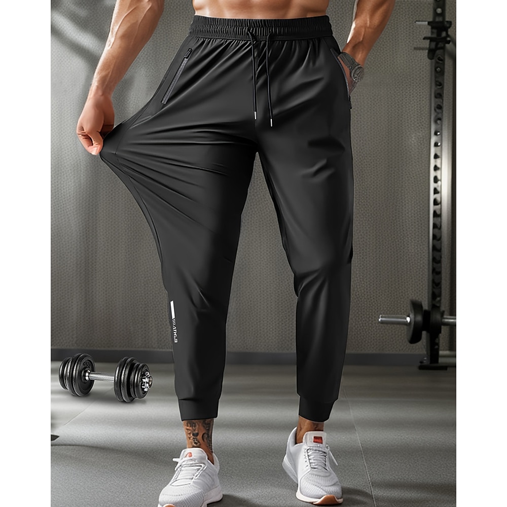 Herren Sportliche Hosen GYM-Hose Sporthose Ausbildung Sportlich Täglich Atmungsaktiv Hohe Dehnung Komfortabel Tasche Kordelzug Elastische Taille Glatt In voller Länge Sport Brautkleider schlicht Lightinthebox