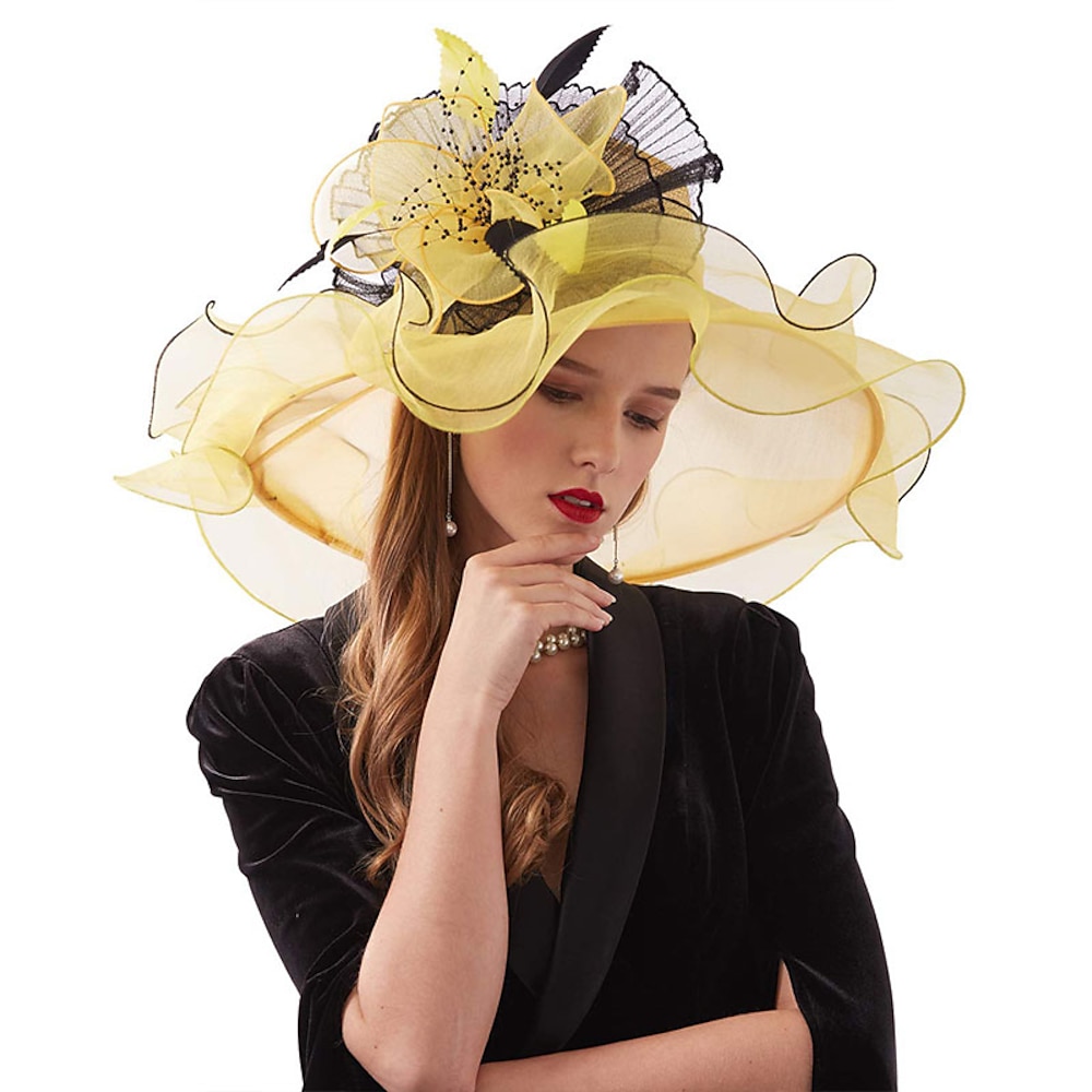 Damenhüte Stirnband Haarnadel Organza Fascinator Kirchenhut Blumen Teeparty Hochzeitshut Lightinthebox