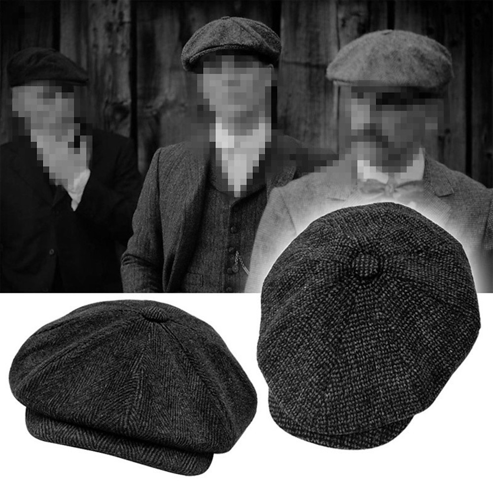 Retro Vintage Brüllen 20s 1920s Barett/Baskenmütze Der große Gatsby Gangster Peaky Blinders Herren Damen Normal Silvester Maskerade Silvester Festival Erwachsene Hut Ganzjährig Lightinthebox