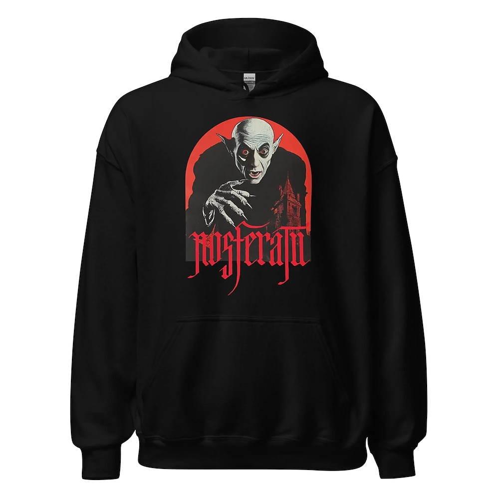 Nosferatu Vampir Dracula Kapuzenshirt Zeichen Vordertasche Grafik Für Herren Damen Unisex Erwachsene Maskerade Heißprägen Party Casual Lightinthebox