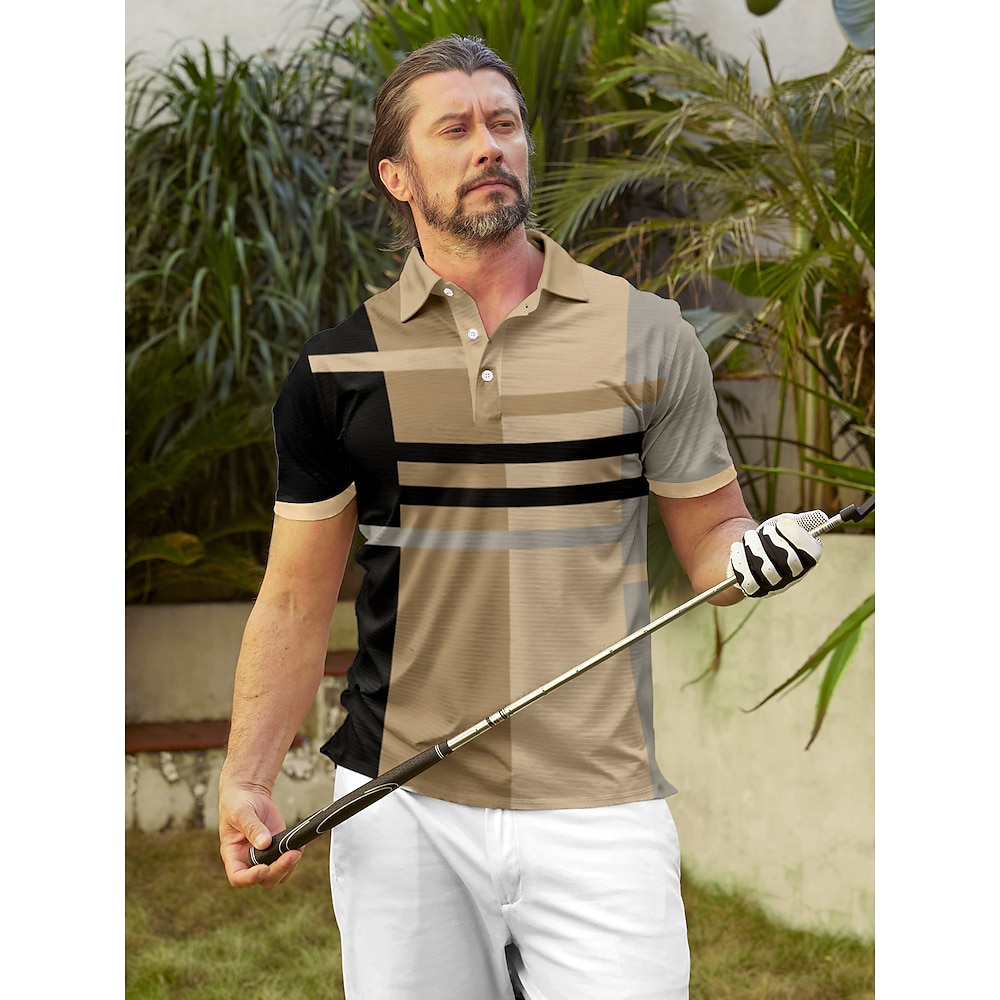 Herren poloshirt Kaki Kurzarm Shirt Golfkleidung, Kleidung, Outfits, Kleidung Lightinthebox