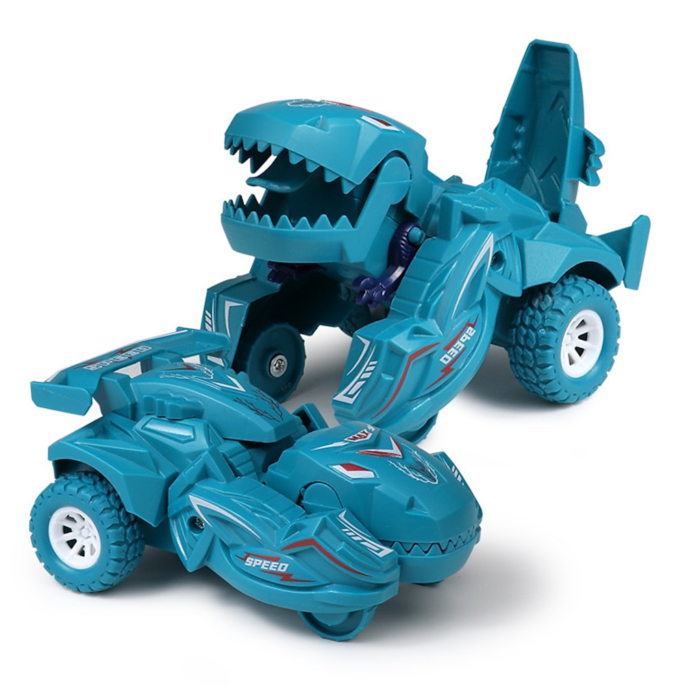 Verwandelbares 2-in-1-Dinosaurierautospielzeug - automatisch manuelle Bedienung, langlebiges ABS, blau - perfektes Geschenk für Jugendliche zu Weihnachten, Halloween, Thanksgiving für den Winter Lightinthebox