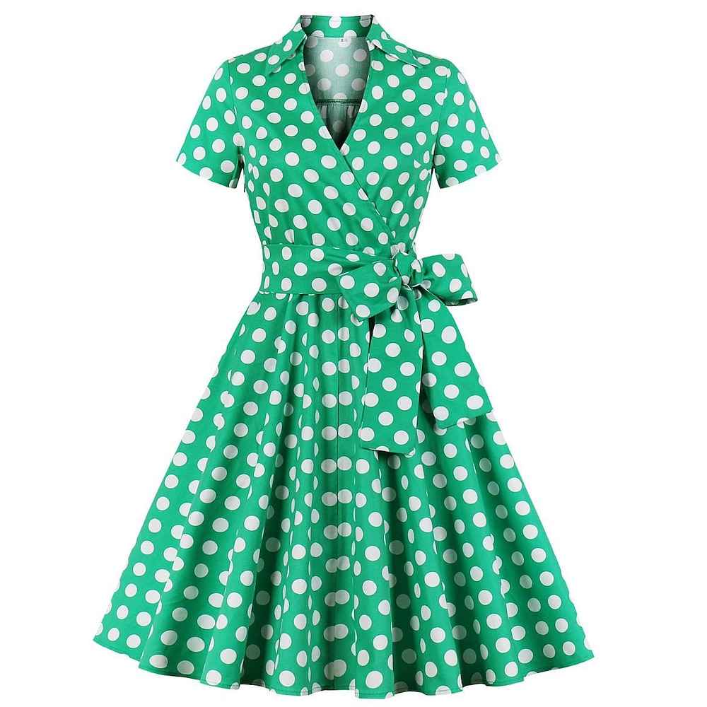 Retro Vintage 1950s Kleid Swing-Kleid Punkt Übergröße Damen Karneval Maskerade Freizeitskleidung Junggesellinnenabschiedsparty Erwachsene Kleid Homecoming-Kleider Lightinthebox