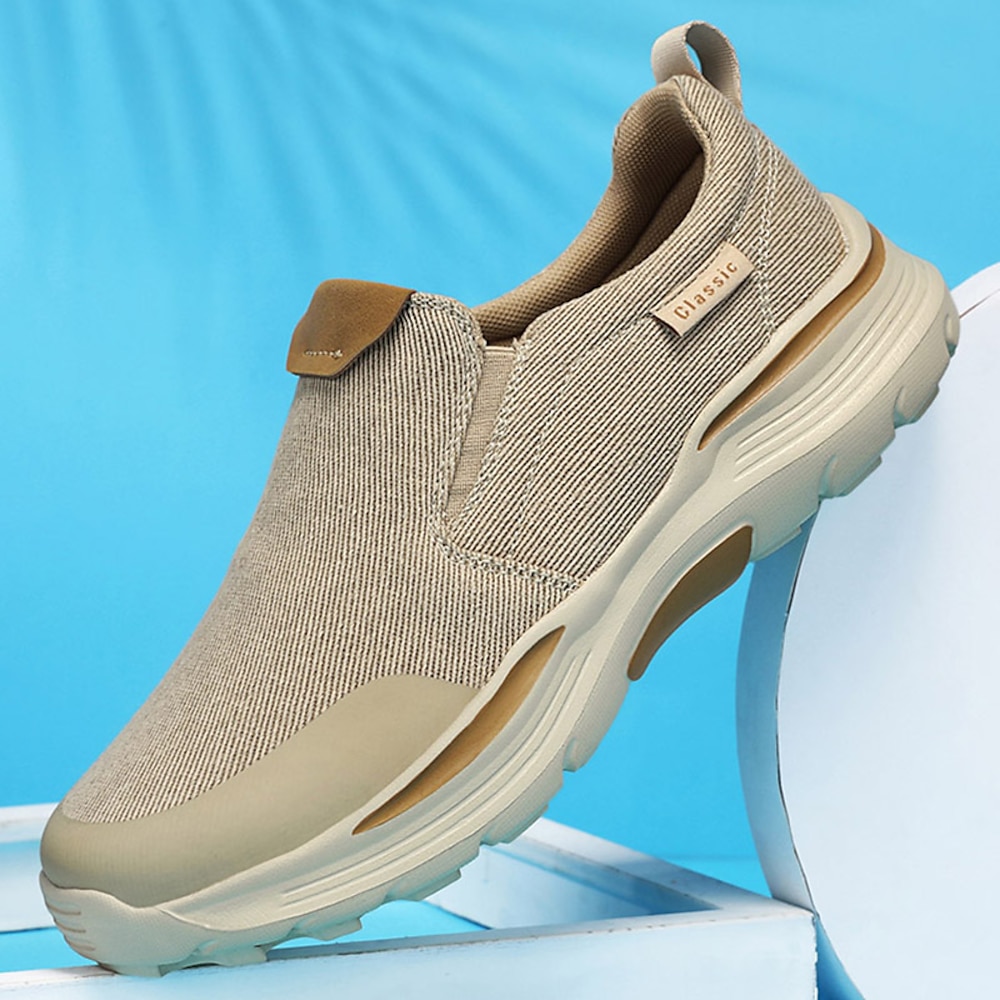 Beigefarbene Slipper für Herren mit gepolsterter Sohle - bequeme und atmungsaktive Sport-Sneaker für die Freizeit und Outdoor-Aktivitäten Lightinthebox