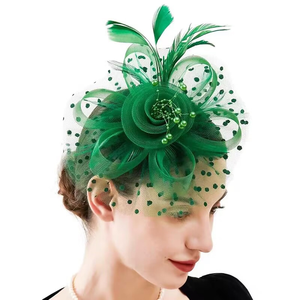 Fascinator Hut Frauen Tee-Party Stirnband Blume Cocktail Mesh Federn Haarspange Kentucky Derby Hut Hochzeit Lightinthebox