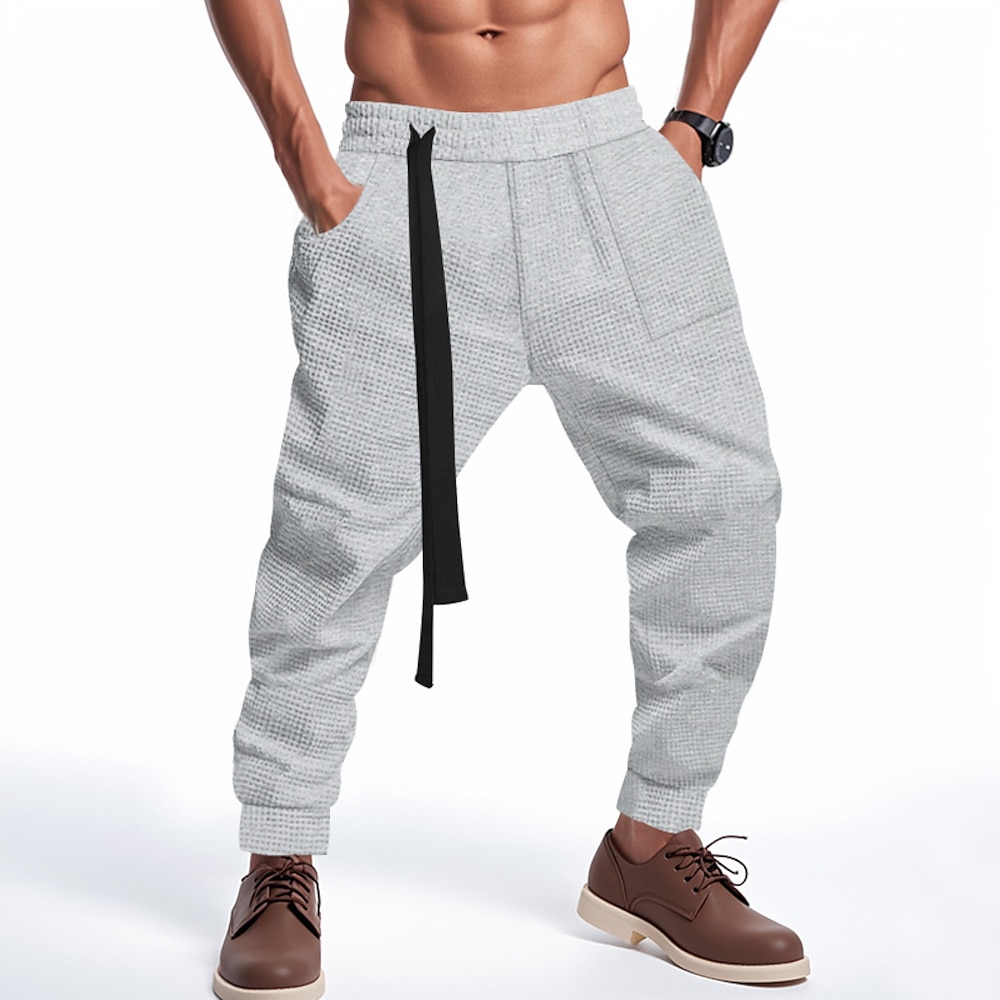 Herren Sportliche Hosen Jogginghose Trainingshose Jogginghose Jogger Hose Hosen Tasche Kordelzug Elastische Taille Glatt Komfort Sports Outdoor Täglich Modisch Brautkleider schlicht Schwarz Weiß Lightinthebox