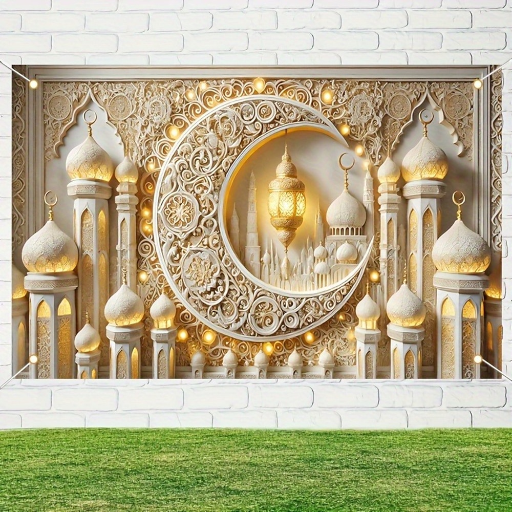 Ramadan Kareem Mubarak Wandteppich Wandkunst Großer Wandteppich Wanddekor Fotohintergrund Decke Vorhang Wohnraum Schlafzimmer Wohnzimmer Dekoration Lightinthebox