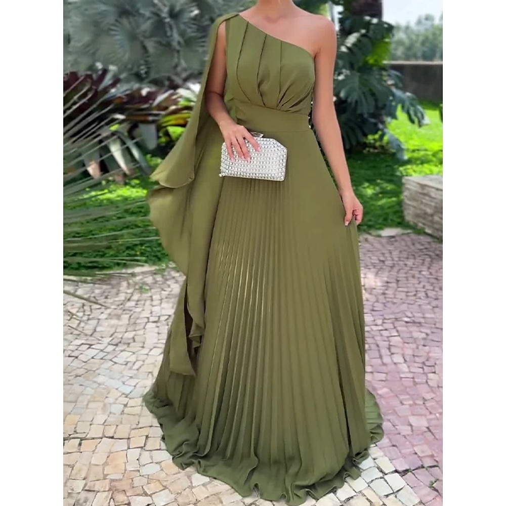 Kentucky Derby Damen Maxikleid Swing Kleid A-Linie Kleid Elegant Formal Party Hochzeitsgast Verlobung Reguläre Passform Grafisch Langarm V-Ausschnitt Grün Sommer Lightinthebox