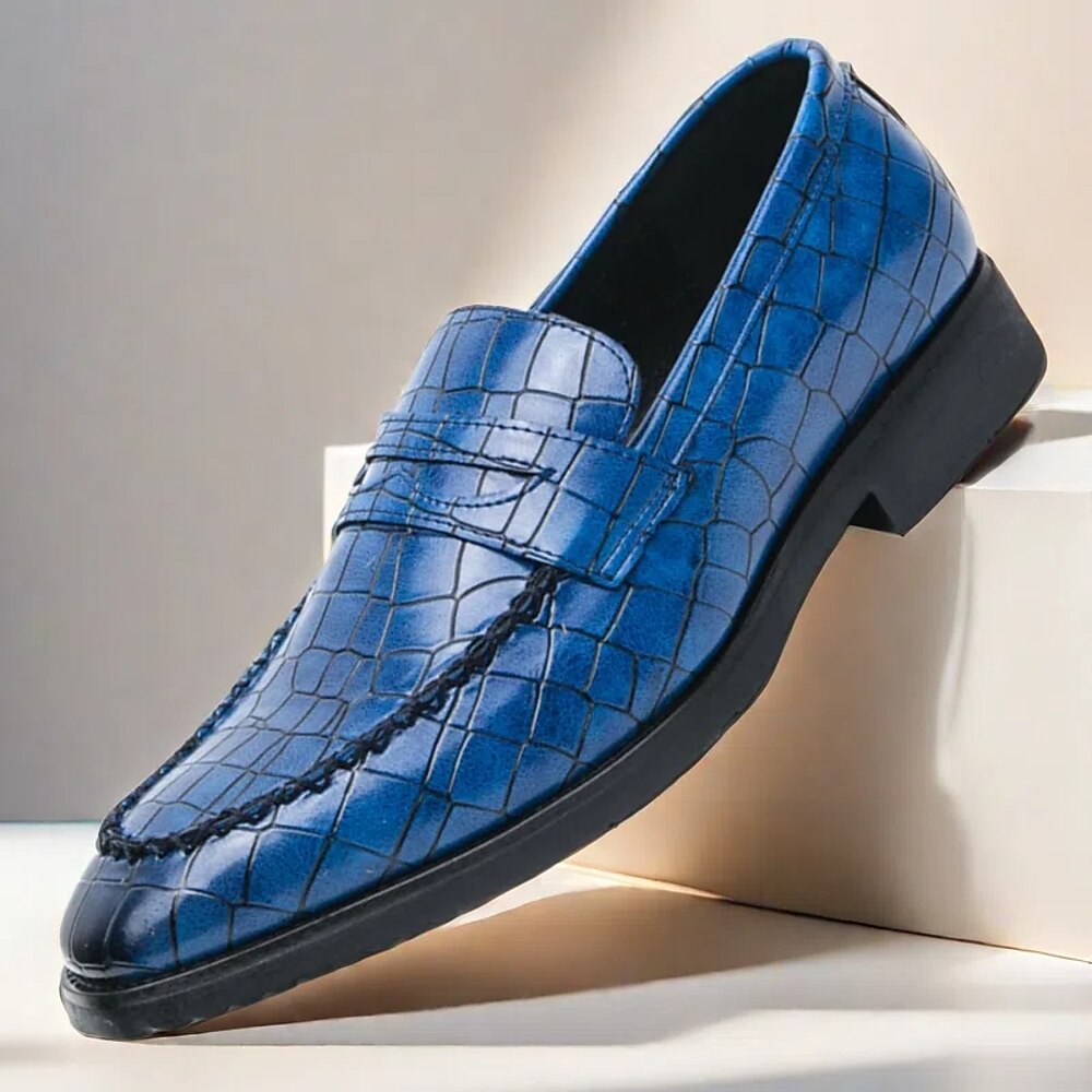 Herren-Loafer aus Kunstleder mit Krokodilmuster - stilvolle Schlupfschuhe für Business, Hochzeiten und formelle Anlässe Lightinthebox