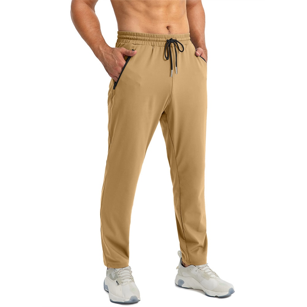 Herren Aktive Hosen Jogginghose Trainingshose Hose Hosen Tasche Kordelzug Elastische Taille Glatt Komfort Sports Outdoor Täglich Modisch Brautkleider schlicht Cachi scuro Hellkaki Mikro-elastisch Lightinthebox