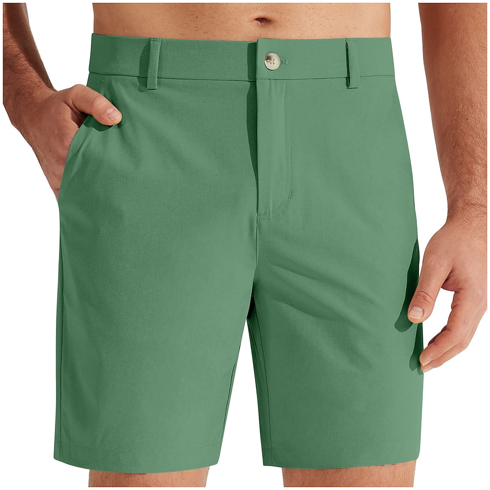 Herren Shorts Kurze Hosen Kleid-Shorts Kurze Golfhosen Tasche Gerade geschnitten Glatt Schnelltrocknend Kein Eisen Knielänge B¨¹ro Täglich Laufen Modisch Strassenmode Schwarz Weiß Lightinthebox