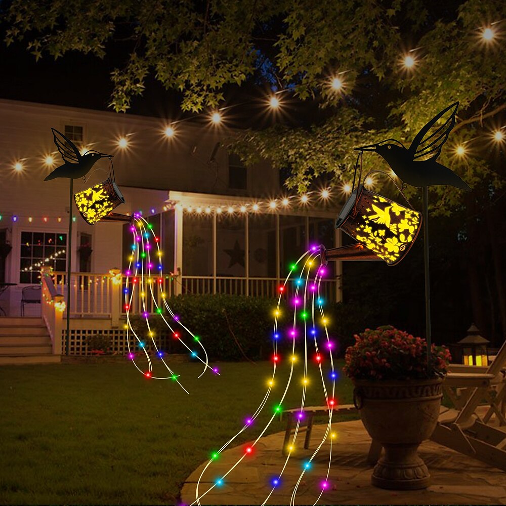 1 Stück Solar-Bienen-Wasserflaschenlampe - Eisen-Kolibri-Wasserkocher-Hängeleuchte, wasserdichte Rasenlampe für den Außenbereich als Dekoration für Terrasse, Hochzeit, Camping und Party Lightinthebox