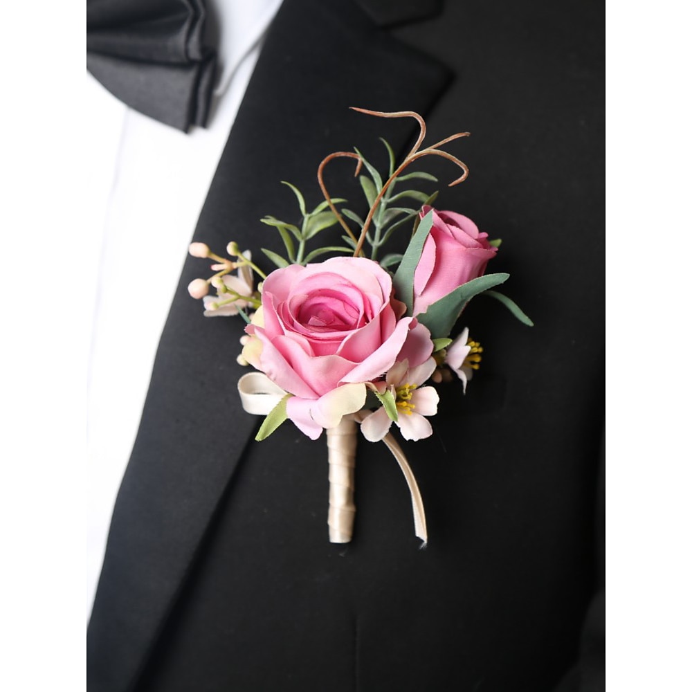 Ansteckblume und Ansteckblume fürs Handgelenk zur Hochzeit - elegante Blumenaccessoires aus künstlichen Rosen für den Bräutigam, die Trauzeugen, die Brautjungfern und besondere Anlässe Lightinthebox