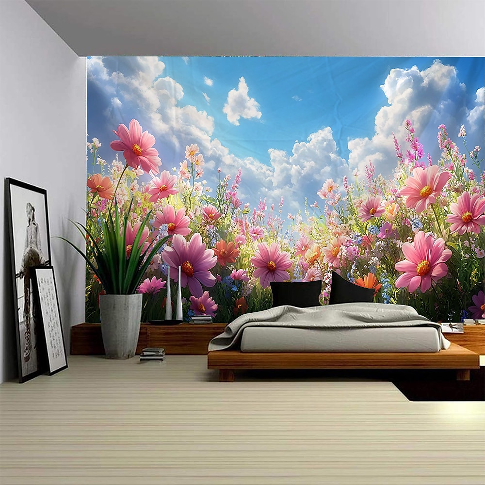 eine Frühlingspflanze oder Blume Wandteppich Wandkunst großer Wandteppich Wandbild Dekor Fotografie Hintergrund Decke Vorhang Haus Schlafzimmer Wohnzimmer Dekoration Lightinthebox