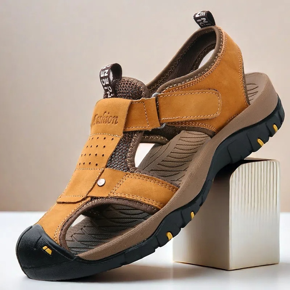 Herren-Outdoor-Sport-Sandalen mit verstellbarem Klettverschluss, strapazierfähigem Wildleder-Obermaterial und rutschfester Gummisohle zum Wandern, für den Strand und als lässige Sommerbekleidung Lightinthebox