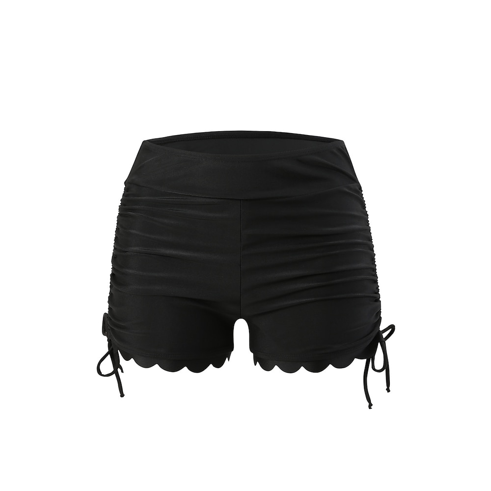 Damen Badeanzug Dehnbare Boxershorts Bademode Hohe Taillenlinie Urlaub Strandbekleidung Feste Farbe Ärmellos Badeanzüge Lightinthebox