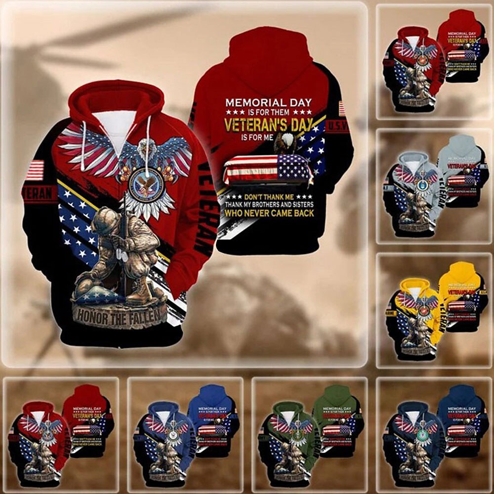 Herren Grafik-Drucke Adler Hoodie Sweatshirt Kapuze Hoodies Pullover Kapuzenshirt mit durchgehendem Reißverschluss Langarm Sweatshirt mit Kapuze Mit Kapuze Strassenmode 3D-Druck Sport Natur Täglich Lightinthebox