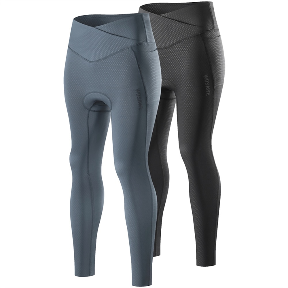 WOSAWE Damen Radhose lang Fahrradhose Fahrradhosen Fahhrad Leggings entspannte Passform Sport Atmungsaktiv Schnelltrocknend Komfortabel Schwarz Grau Bekleidung Fahrradbekleidung Lightinthebox