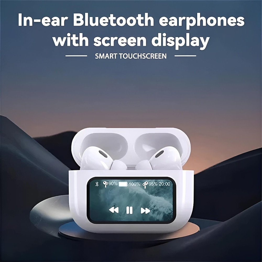 Bluetooth 5.4 Kabellose Ohrhörer LCD-Farbbildschirm ANC Geräuschunterdrückung TWS Sportkopfhörer Lightinthebox