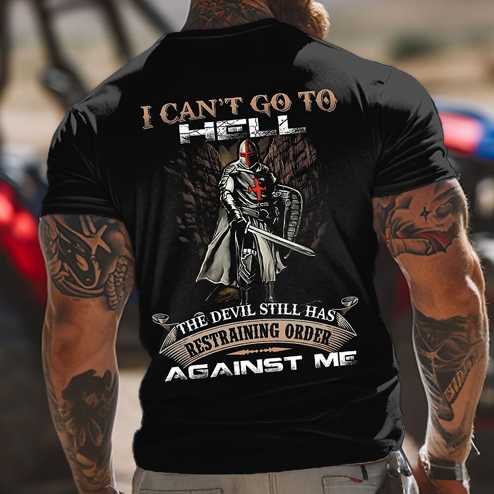 Ostern Herren Tempelritter T Shirt Kurzarm T-Shirt 3D-Druck Rundhalsausschnitt Hemd Designer Lässig Party Ferien Schwarz Dunkelgrün Dunkelblau Sommer Frühling Bekleidung S M L XL XXL XXXL Lightinthebox