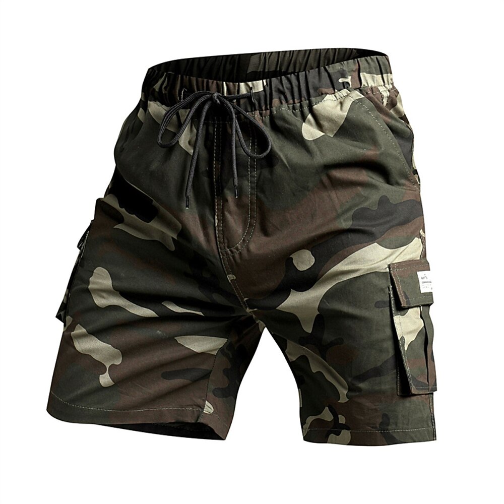 Herren Taktische Shorts Cargo-Shorts Camping-Shorts Shorts mit Camouflage-Muster Wander-Shorts Elastischer Bund Mehrere Taschen Gerader Schnitt Tarnung Feuchtigkeitsableitend tragbar Knielang Outdoor Lightinthebox