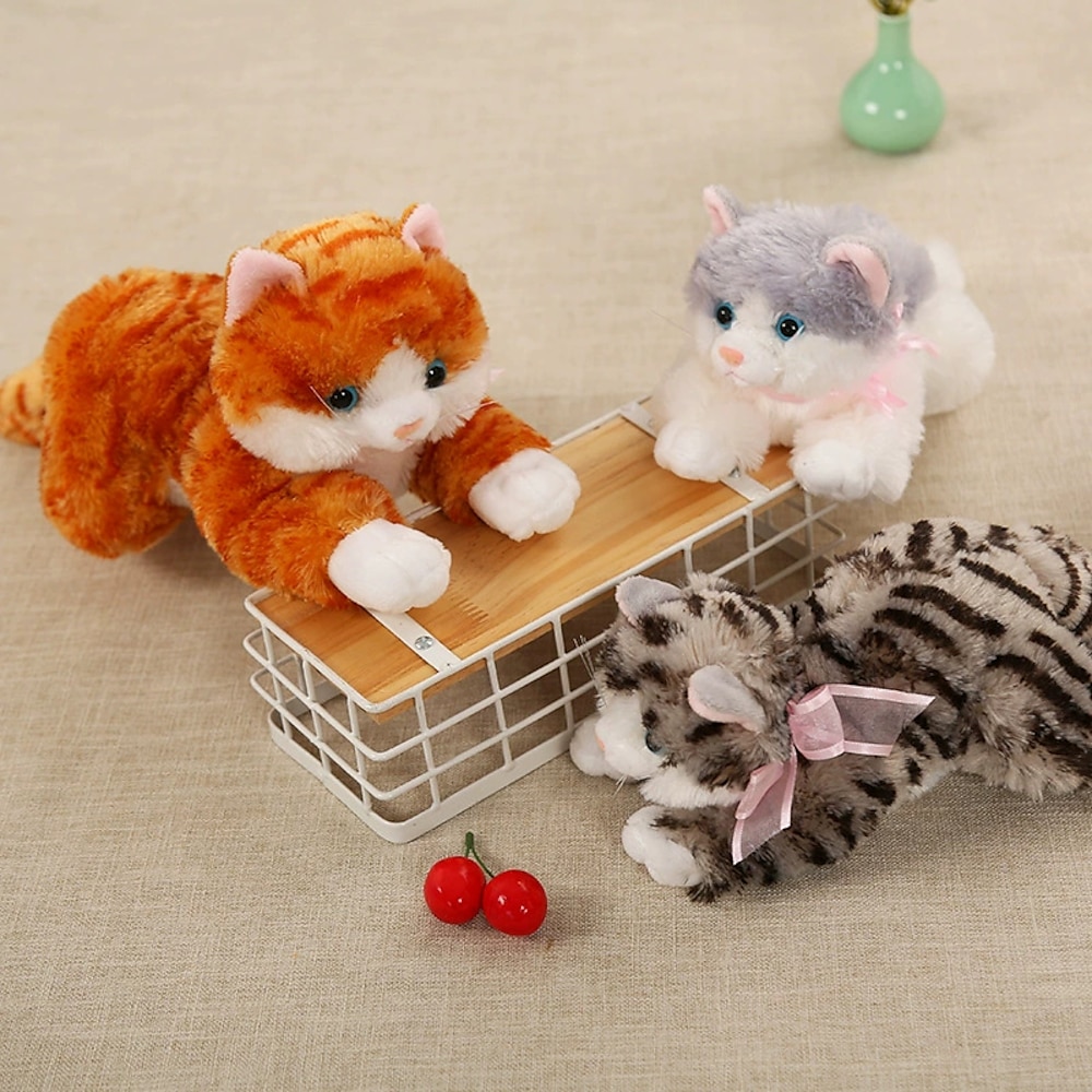 lebensechte animatronische Katze - realistisches Soft-Touch-Fell schnurrendes Therapie-Stofftier Lightinthebox