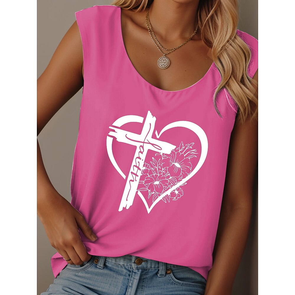 Damen Camisole-Tanktop Grafik Buchstabe Lässig Ärmellos Rundhalsausschnitt Normale Oberteile Täglich Druck Schwarz Rosa Blau Sommer Drunk Lightinthebox