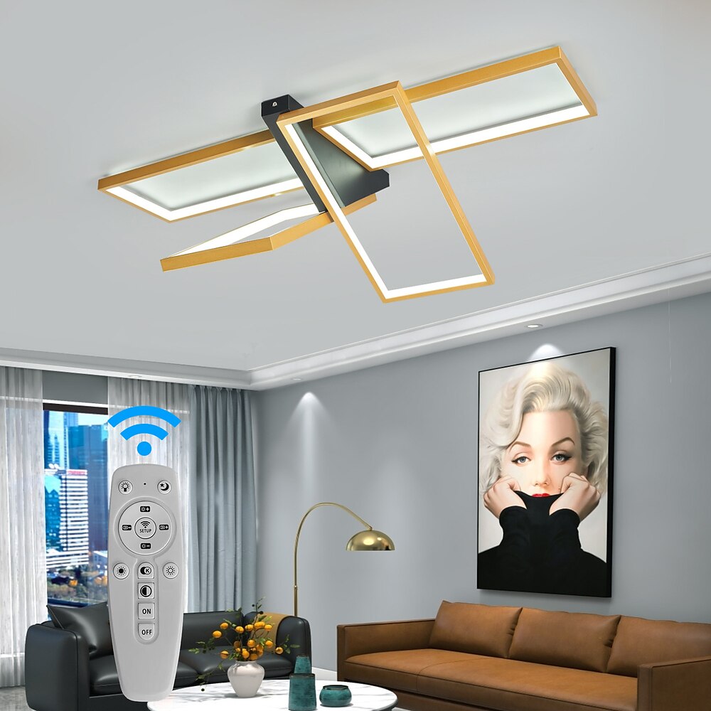 Moderne Deckenleuchte LED dimmbar Stereo 2 Kopf 4 Kopf quadratische Deckenleuchte mit Fernbedienung Wohnzimmer Esszimmer AC110V AC220V Lightinthebox