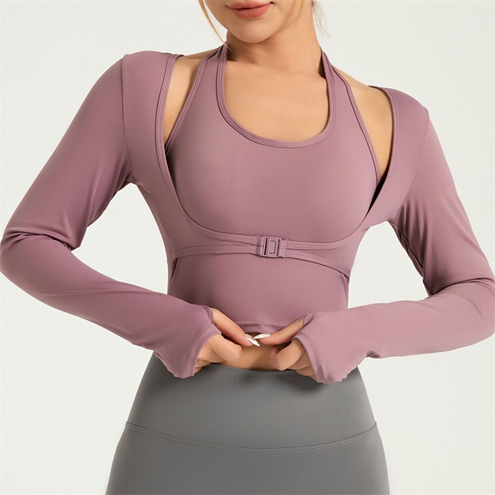 Damen Leichter Halt Sport-BH Lauf-BH Patchwork Drahtlos BH-Top Gepolstert Fitness Freizeitsport Laufen Atmungsaktiv Leicht Weich Spandex Schwarz Weiß Purpur Einfarbig Lightinthebox