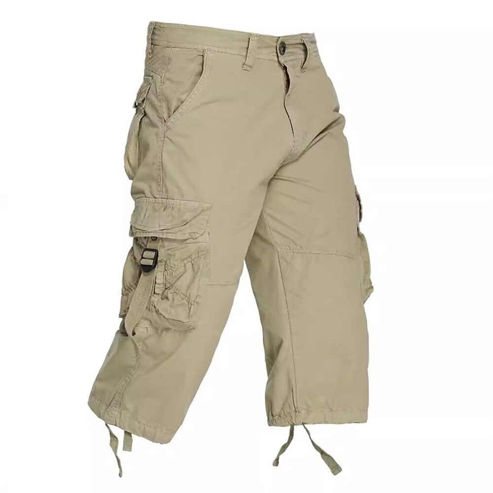 Herren Capri-Cargo-Shorts Caprihose Sommershorts Mehrere Taschen Klappentasche Einfach Komfort tragbar Wadenlang Outdoor Sport Täglich Mode Lässig Schwarz Gelb Lightinthebox