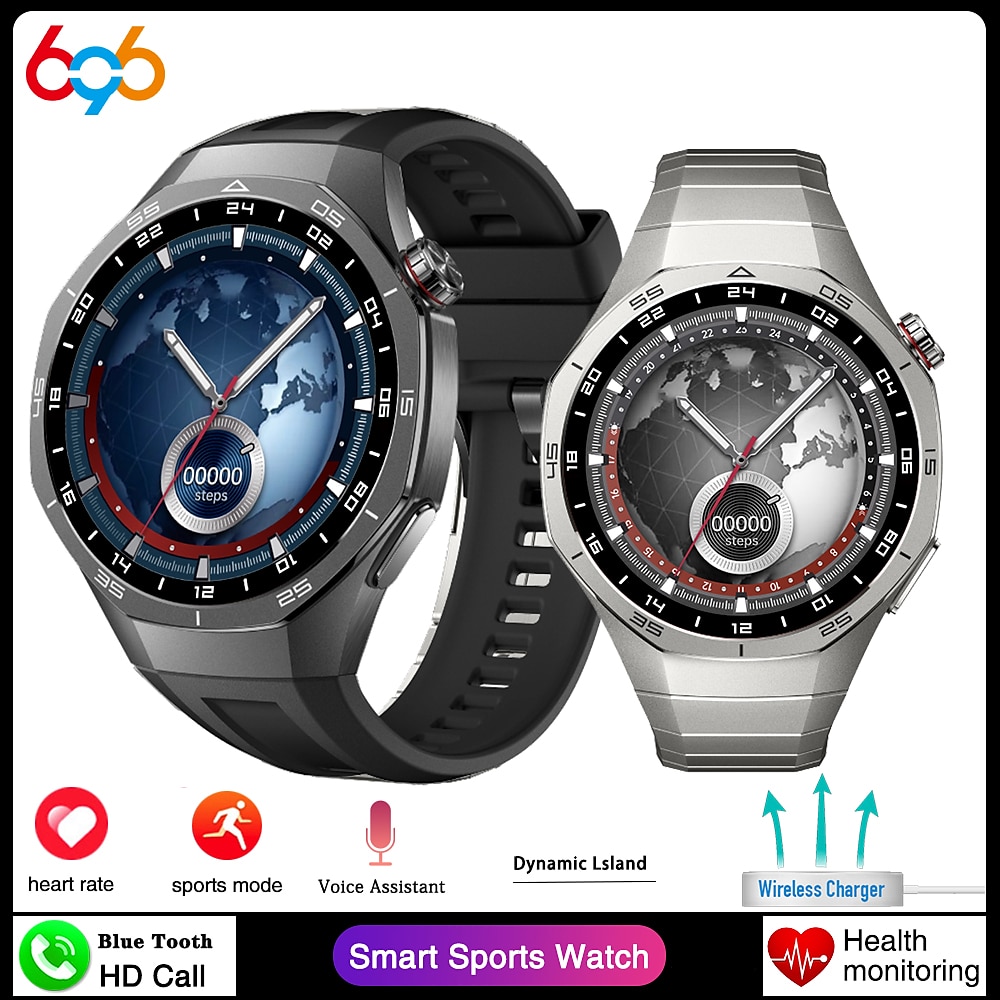 696 KGT5PRO Smartwatch 1.52 Zoll Smartwatch Fitnessuhr Bluetooth Schrittzähler Anruferinnerung Schlaf-Tracker Kompatibel mit Android iOS Herren Freisprechanrufe Nachrichtenerinnerung Kamerasteuerung Lightinthebox