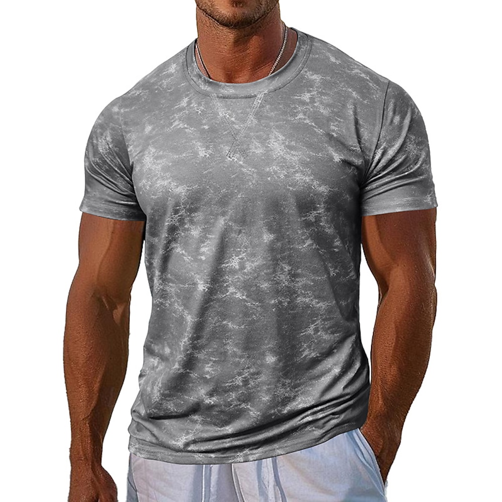 Herren T-Shirt Kurzarmshirt Kurzarm Rundhalsausschnitt Frühling Herbst Tarnung Mode Designer Druck Urlaub Straße Ausgehen Marineblau Schwarz Blau Top T-Shirt für Herren Lightinthebox