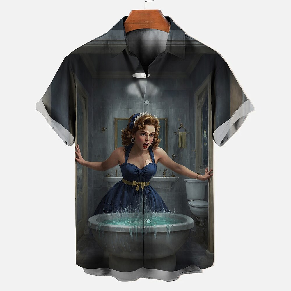 Bluse / Hemd Retro Poster Retro-Mädchen Grafik Für Herren Erwachsene Maskerade 3D-Druck Urlaub Party Lightinthebox