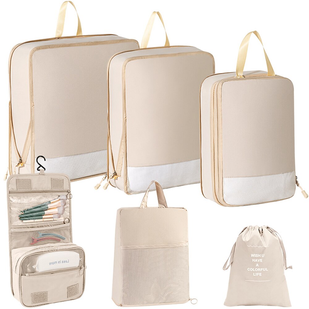 Kompressions-Packwürfel-Set zur Aufbewahrung von Reisegepäck und als platzsparender Organizer, für Kleidung, Schuhe, digitales Zubehör, Kulturbeutel, Reisetaschen mit Kleider-Organizer Lightinthebox