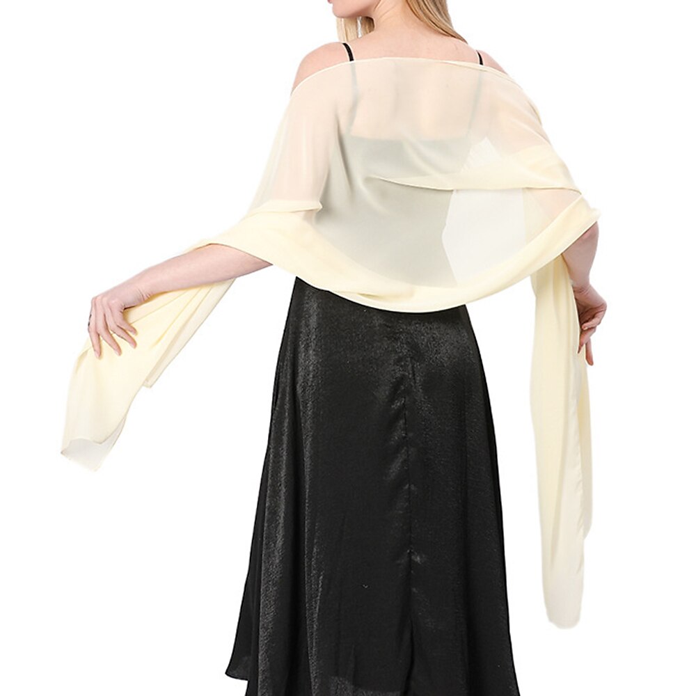 Damenumhang Elegant Ärmellos Chiffon Hochzeit Schals Mit Unifarbe Für Party Frühling Sommer Lightinthebox