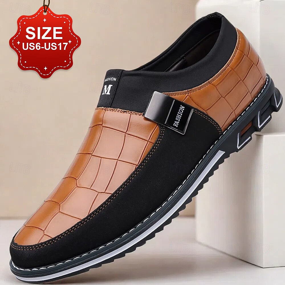 Slipper für Herren aus Kunstleder mit Krokodilmuster - stilvolle Freizeitschuhe mit bequemer Sohle für den Alltag Lightinthebox